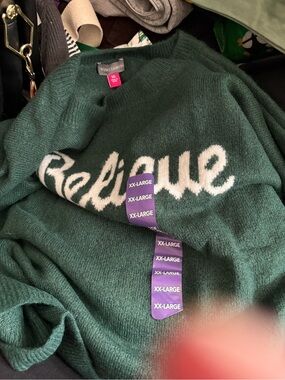 Vince Camuto Forest Green 'Believe' Knit Sweater